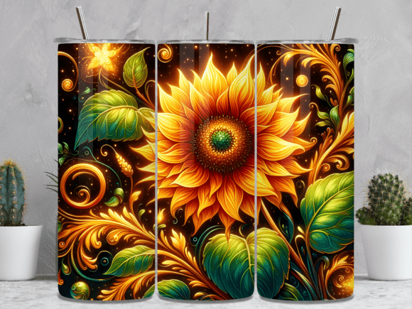 Download Golden Glow Sunflower Leaves Tumbler - Golden glow Collection