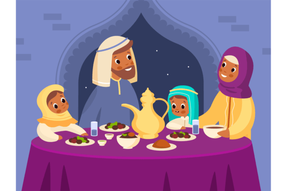 Download Muslim Family Dinner. Arabian Parents an - Arab Collection